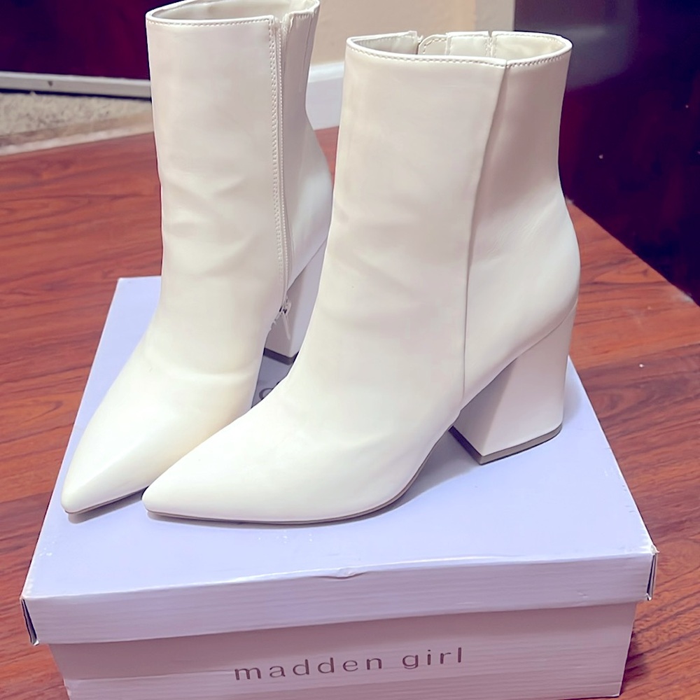 Madden girl booties white